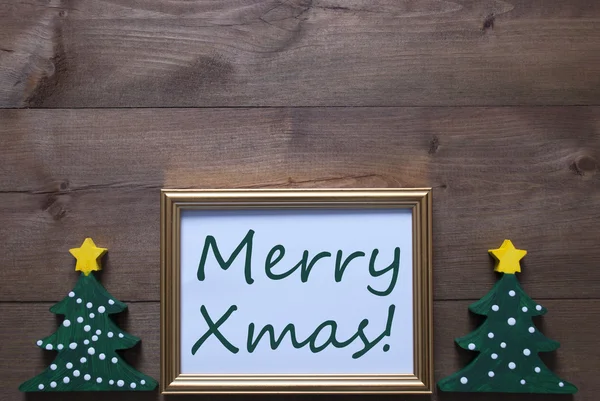 Picture Frame With Christmas Tree And Text Merry Xmas — Stock fotografie