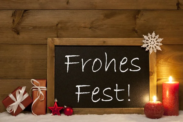 Festive Card, Blackboard, Snow, Frohes Fest Mean Merry Christmas — Stock Fotó