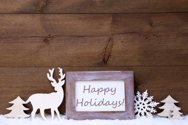 Shabby Chic Christmas Card With Happy Holidays