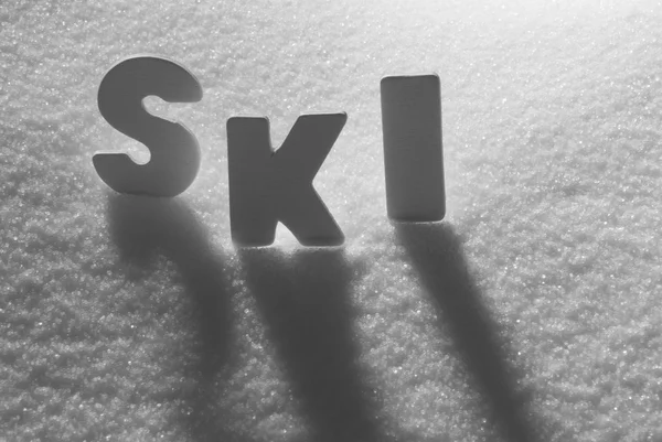 Palabra blanca Esquí en la nieve —  Fotos de Stock
