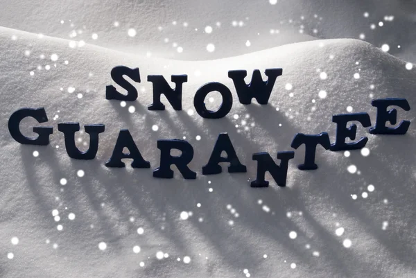 Blue Word Snow Guarantee, Snowflakes — Stock fotografie