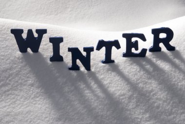 Blue Word Winter On Snow