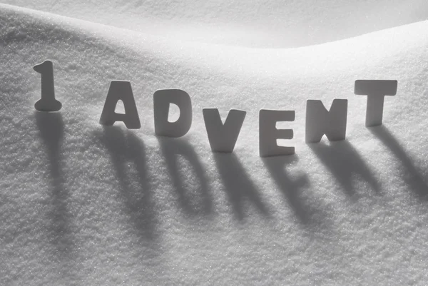 White Word 1 Advent Means Christmas Time On Snow — 스톡 사진