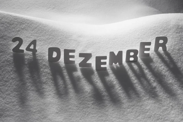 White Word 24 Dezember Means 24th December On Snow — Φωτογραφία Αρχείου