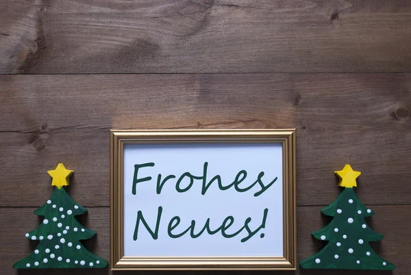 Frame With Christmas Tree, Frohes Neues Means Happy New Year — Stock Fotó