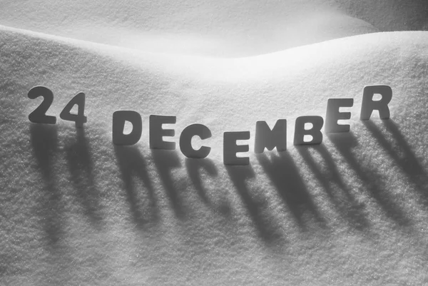 White Word 24 December On Snow — Stockfoto