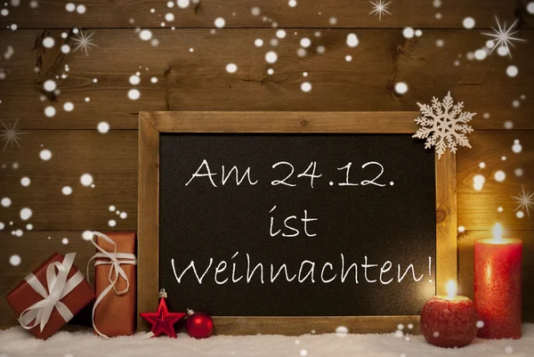 Festive Card, Blackboard, Snowflakes, Weihachten Mean Christmas — 图库照片