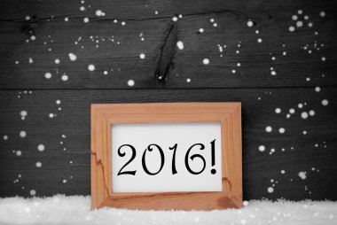 Picture Frame With Gray Background, 2016, Snow, Snowflakes