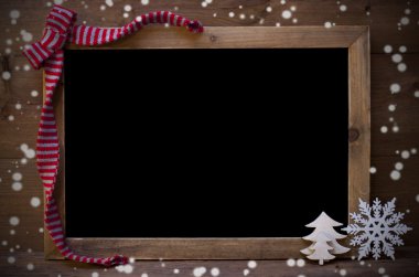 Chalkboard With Christmas Decoration, Snowflakes