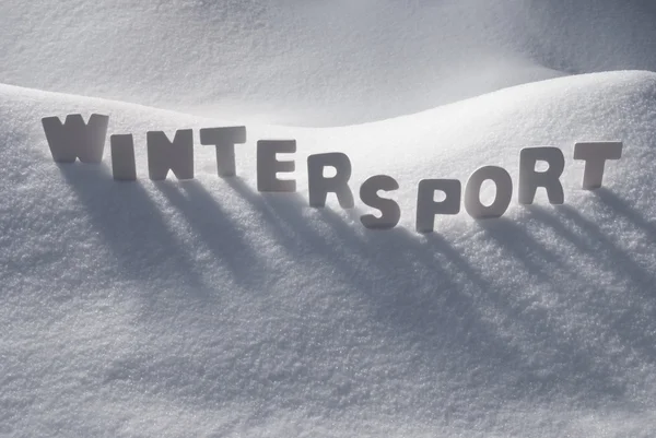 Mot blanc Wintersport sur neige — Photo
