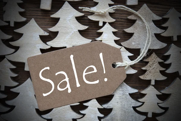 Brown Christmas Label With Sale — 图库照片