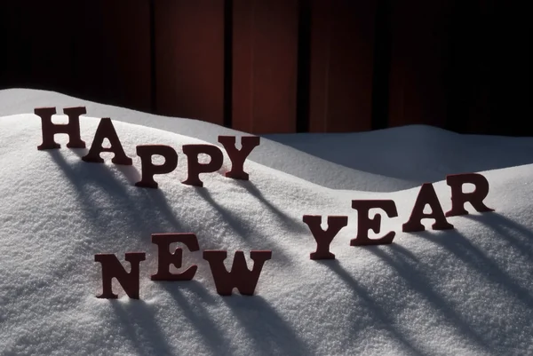 Tarjeta de Navidad con nieve, Feliz Año Nuevo — Foto de Stock