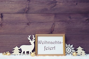 Vintage Card, Snow, Weihnachtsfeier Mean Christmas Party
