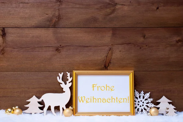 Biglietto, Neve, Frohe Weihnachten Buon Natale — Foto Stock