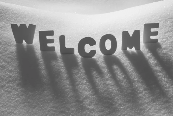 White Word Welcome On Snow — 图库照片