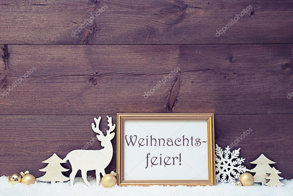 Vintage Card, Snow, Weihnachtsfeier Mean Christmas Party