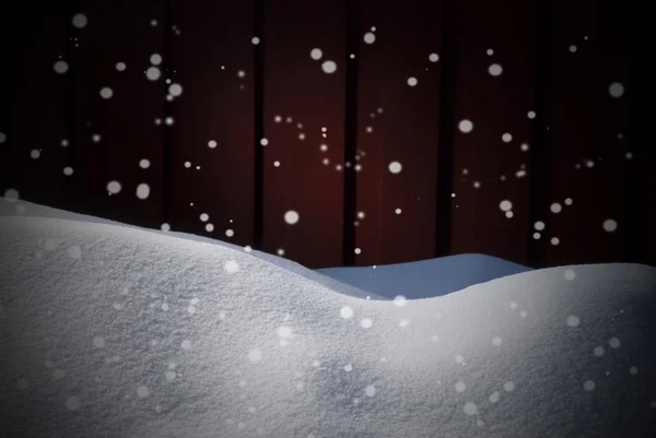 Christmas Card With Copy Space, White Snow, Snowflakes, Frame — Zdjęcie stockowe