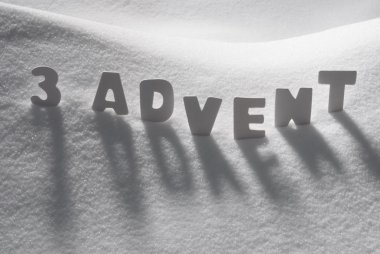 White Word 3 Advent Means Christmas Time On Snow