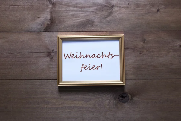 Golden Picture Frame With Weihnachtsfeier Means Christmas Party — Stockfoto