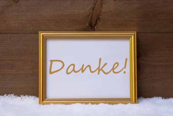 Frame With Text Danke Means Thank You On Snow — Stock fotografie