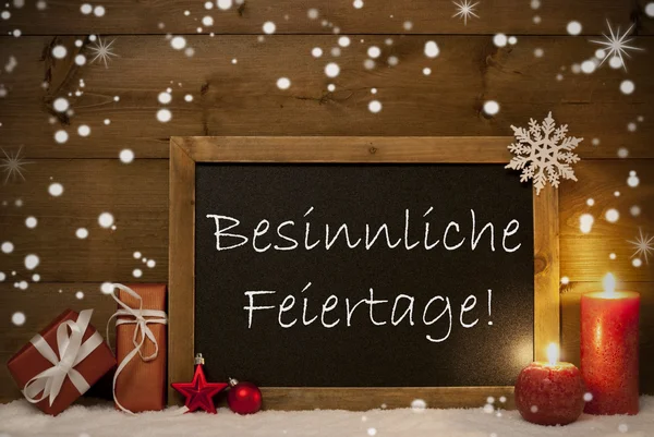 Card, Blackboard,Snowflake, Besinnliche Feiertage Mean Christmas — Stock fotografie