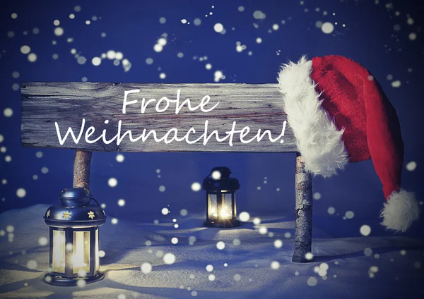 Scheda Vintage con segno, Frohe Weihnachten significa Natale — Foto Stock