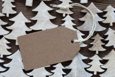 Brown Christmas Label With Copy Space