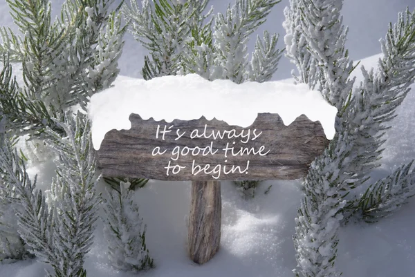 Christmas Sign Snow Fir Tree Text Reason Smile — Φωτογραφία Αρχείου