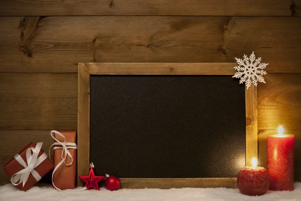 Festive Christmas Card, Blackboard, Snow, Copy Space — 图库照片