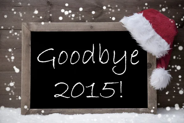 Gray Christmas Card, Blackboard, Goodbye 2015, Snow — Stock fotografie