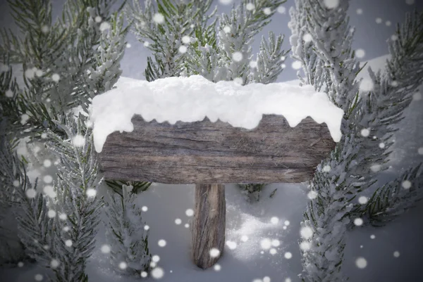 Navidad signo copos de nieve abeto árbol y copiar espacio —  Fotos de Stock