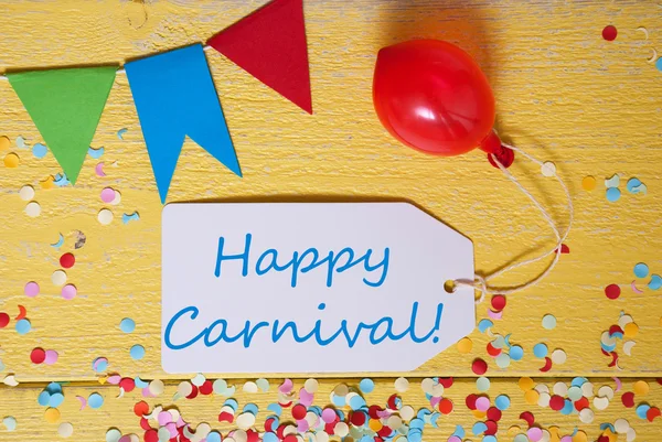 Party Label With Balloon, Text Happy Carnival — Stock Fotó