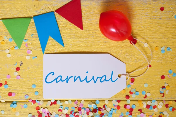 Party Label With Balloon, Text Carnival — Stock Fotó