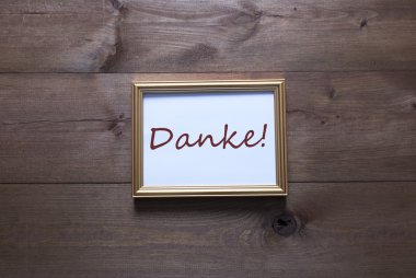 Golden Picture Frame With Copy Space Danke Mean Thank You