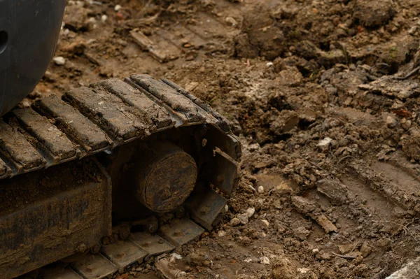 Chiudere Parte Una Ruota Una Macchina Costruzione — Foto Stock