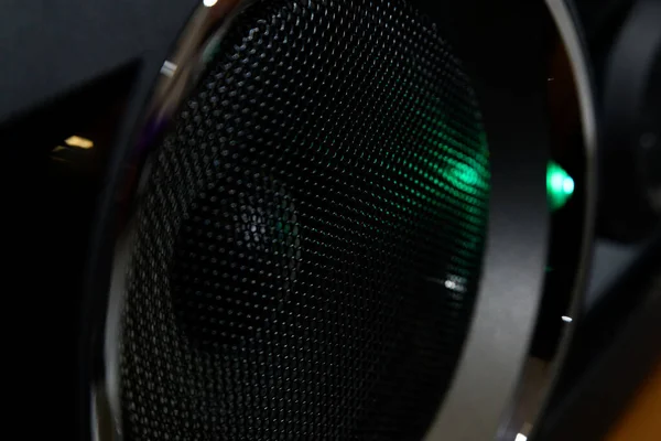 Beautiful Close Net Texture Black Sound Speaker — Stock Photo, Image