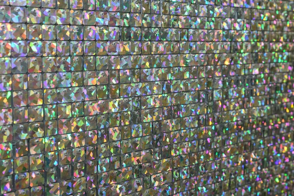 Multi Color Sparkling Sequin Wall Háttér Fényképezte Egy Szögből — Stock Fotó