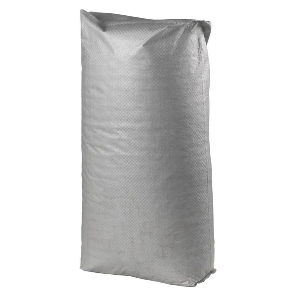 Γκρι Πλαστική Σακούλα Λευκό Μονωμένο Φόντο — Φωτογραφία Αρχείου