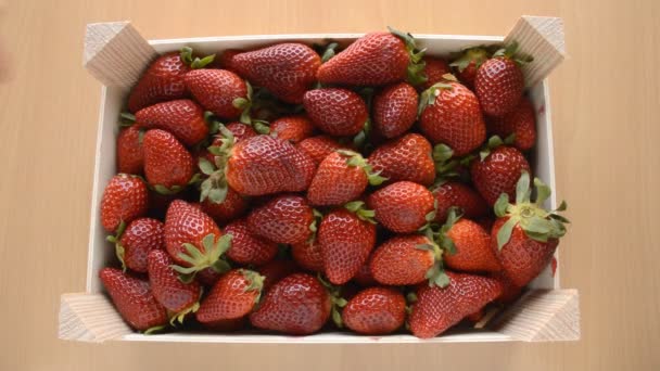 Atrapar una caja de fresas — Vídeo de stock