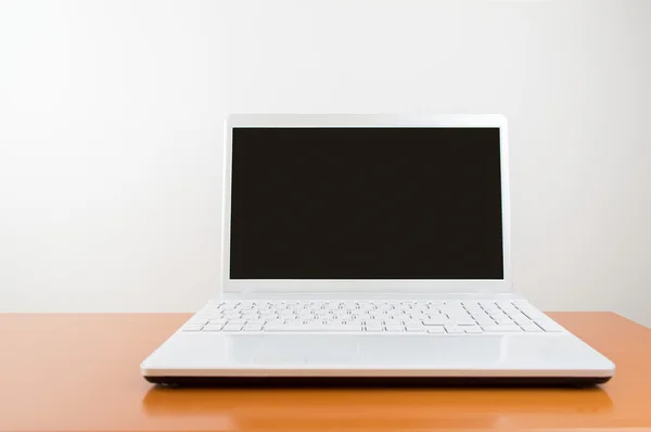 Modern white laptop — Stock Photo, Image