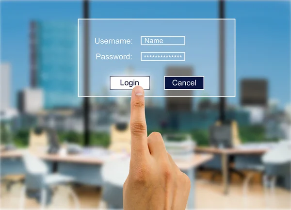 Invoeren van het wachtwoord bij het kantoor — Stockfoto