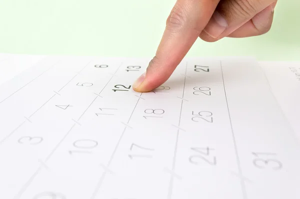 Pointing the citation on the calendar — Stock Photo, Image