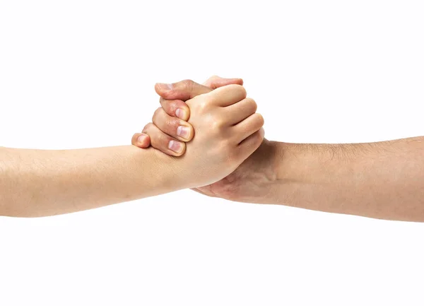 Δύο Χέρια Που Αγγίζουν Ένα Άλλο Σχέδιο Βοήθειας — Φωτογραφία Αρχείου