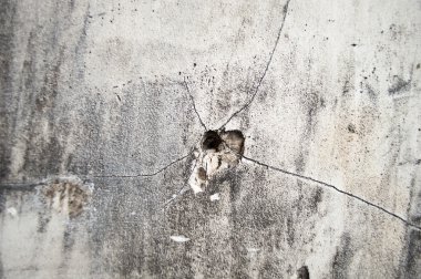 Bir kurşun deliği bir closeup görüntüsünü