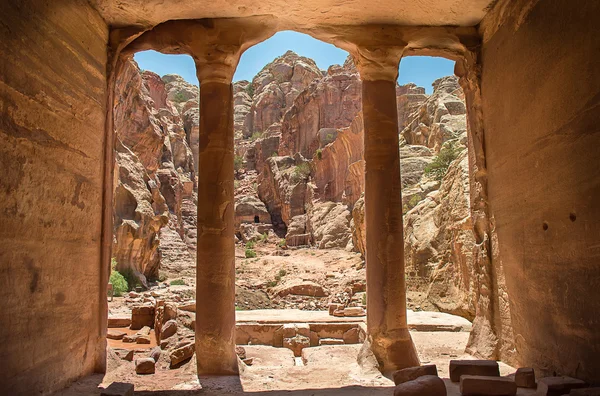 Esculpido na cidade de Petra — Fotografia de Stock