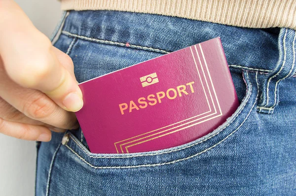 With my passport in my pocket — Stock Photo, Image