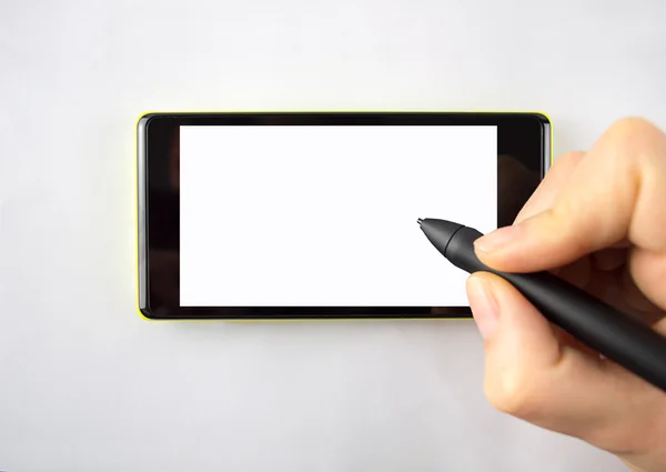 Penna digitale sullo smartphone — Foto Stock