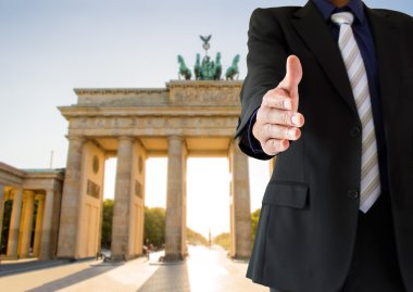 handshake in Berlin clipart