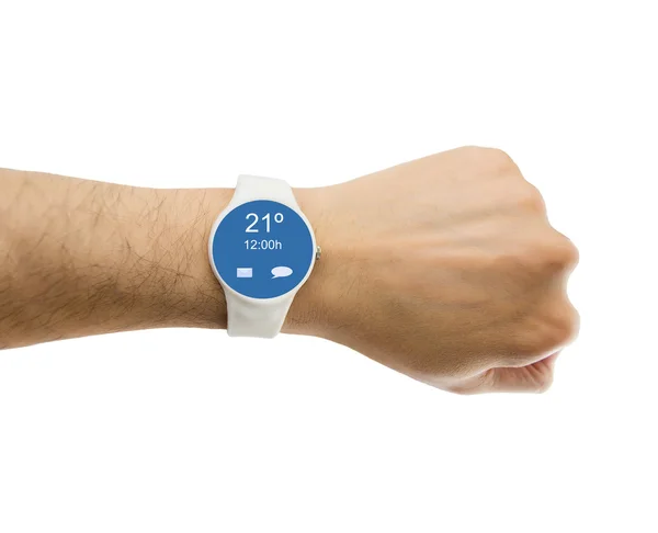 Tonen de smartwatch met weer voorspelling — Stockfoto