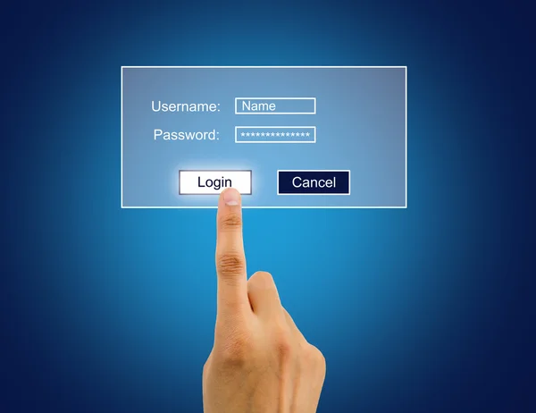 Entering the key to access user desktop — Stock Photo, Image